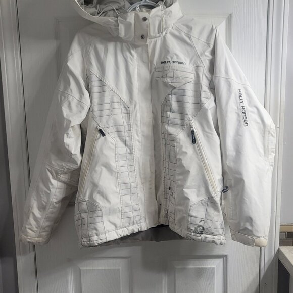 #349 Helly Hansen White Snow Winter Jacket sz M - Picture 8 of 8